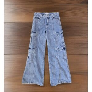 Girls Tractor Jeans Sz 14 Cargo Pocket Wide Leg
